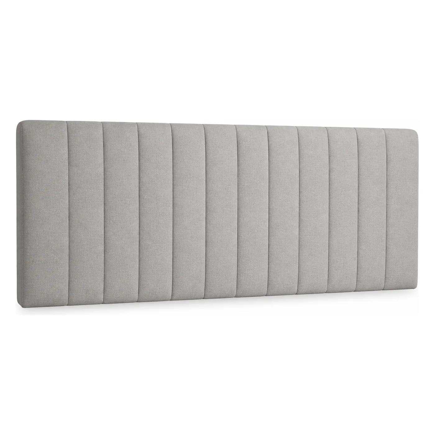 Cabecero FamBed gris claro completamente tapizado con tejido de tapicería certificado OEKO-TEX® STANDARD 100.