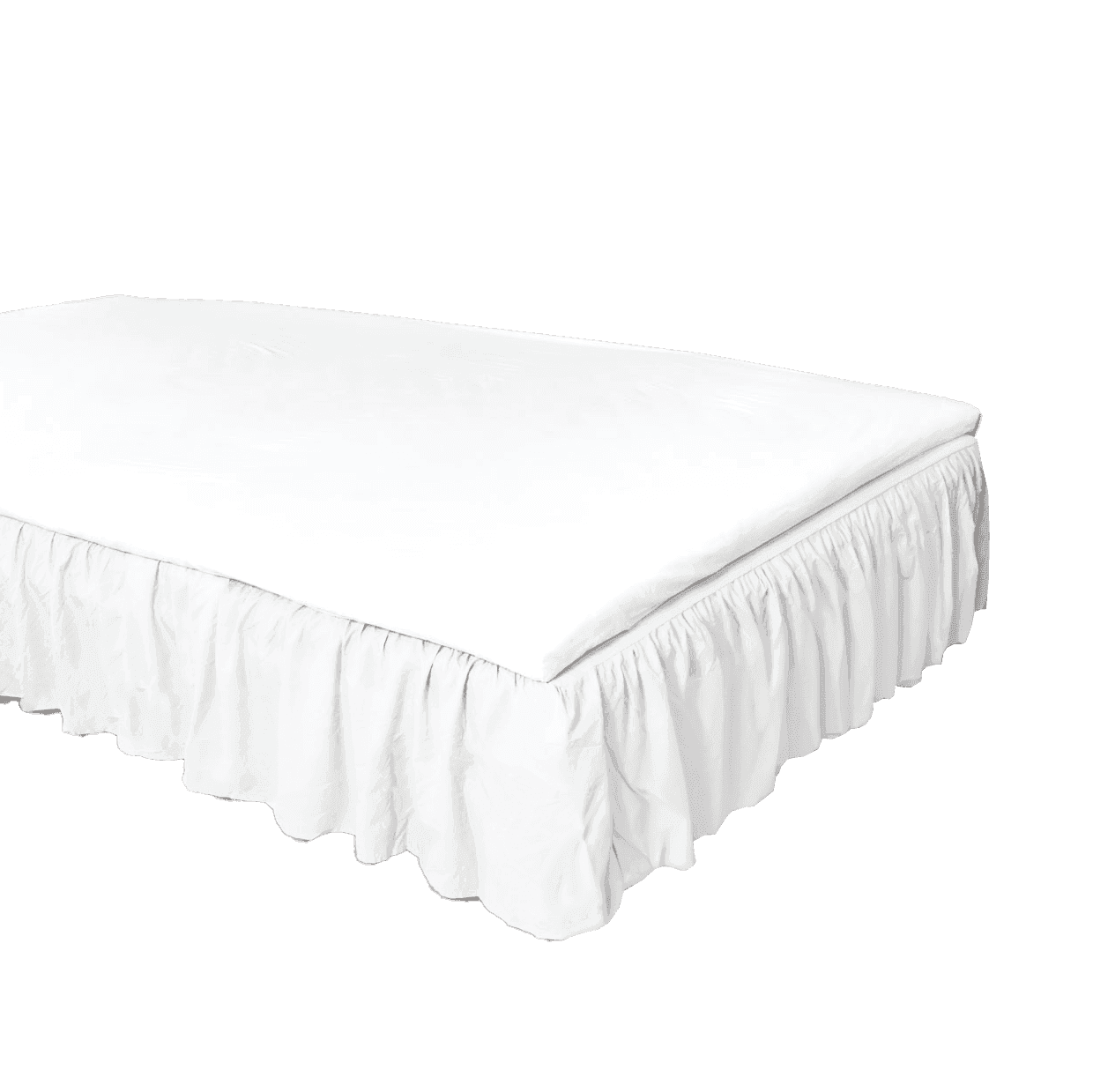 Faldón de cama FAMBED blanco que cubre la base hasta el suelo