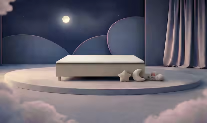 FAMBED family bed in beige, 230 × 210 cm, without headboard