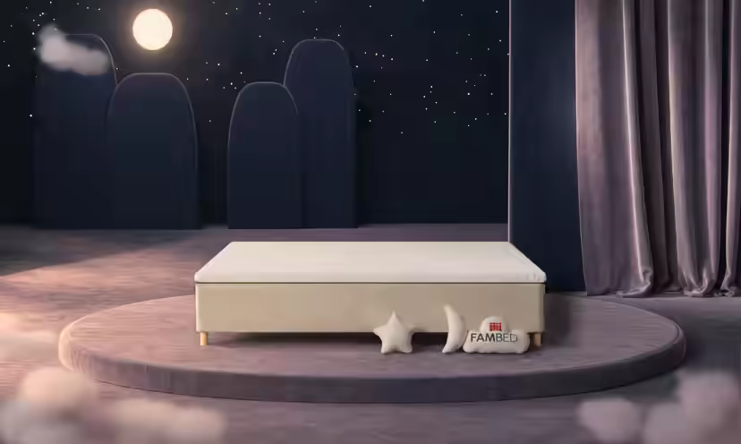 Cama familiar FAMBED en beige, de 260 × 210 cm, sin cabecero