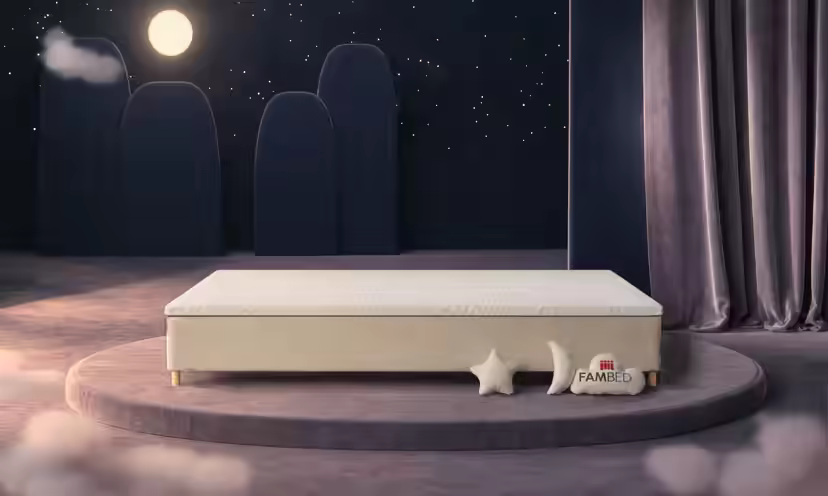 Cama familiar FAMBED en beige, de 330 × 200 cm, sin cabecero