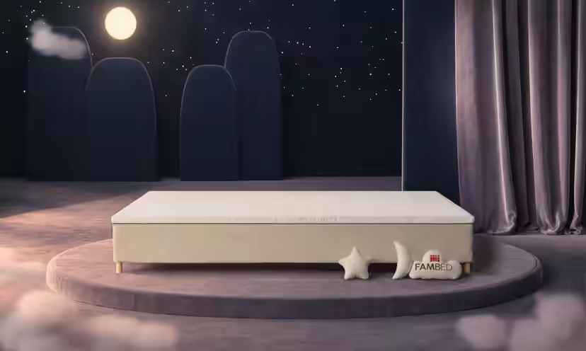 Cama familiar FAMBED en beige, de 340 × 200 cm, sin cabecero