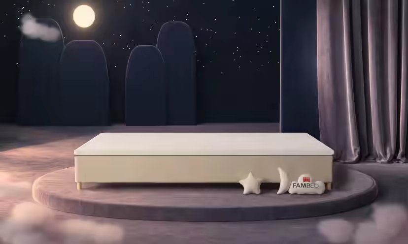 Cama familiar FAMBED en beige, de 350 × 200 cm, sin cabecero