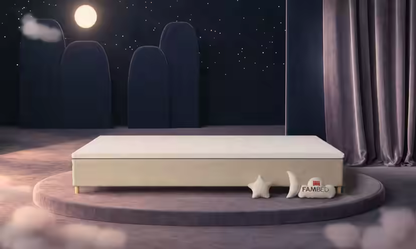 Cama familiar FAMBED en beige, de 360 × 210 cm, sin cabecero